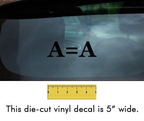 A = A (Block Font) - Black Vinyl Decal/Sticker (5