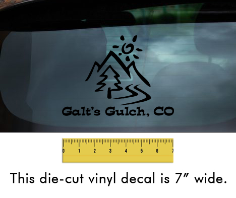 Galt's Gulch, CO - Black Vinyl Decal/Sticker (7