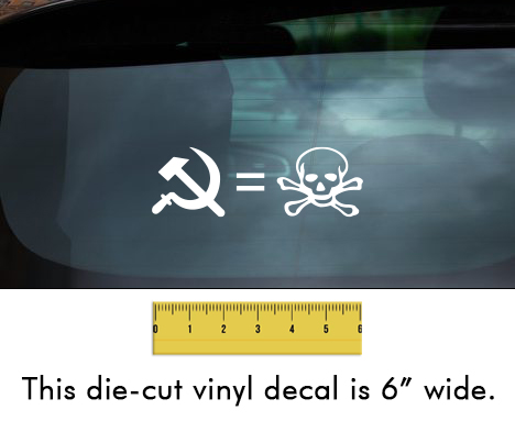 Communism is Death - White Vinyl Decal/Sticker (6