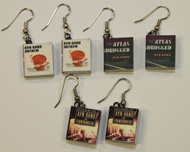 Miniature Atlas Shrugged Book Earrings