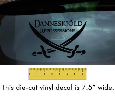 Danneskjöld Repossessions (Swords) - Black Vinyl Decal/Sticker (7.5" wide)