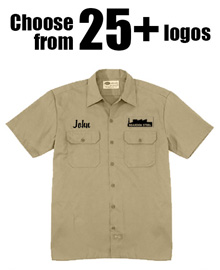 Dickies Work Shirts (Tan with Black Print)