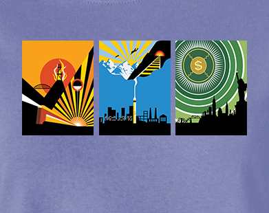 Story of Atlas Shrugged in an Art Deco Series - Full-Color Ladies' Tee