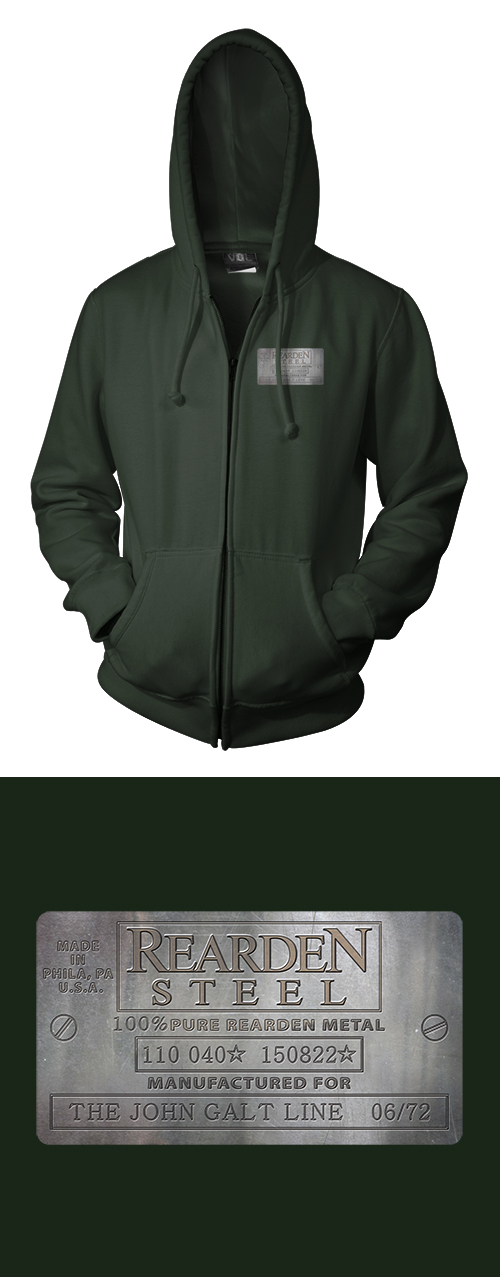 Rearden Steel (Metal Plate) - Full-Color Zippered Hoodie