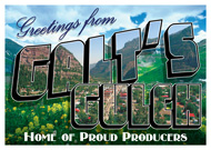 Greetings From Galt's Gulch Sticker (6" wide)