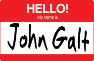Hello My Name is John Galt Sticker (3" wide)