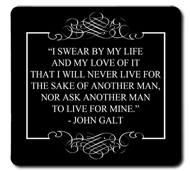 John Galt "I Swear" Quote (Classic) Mousepad