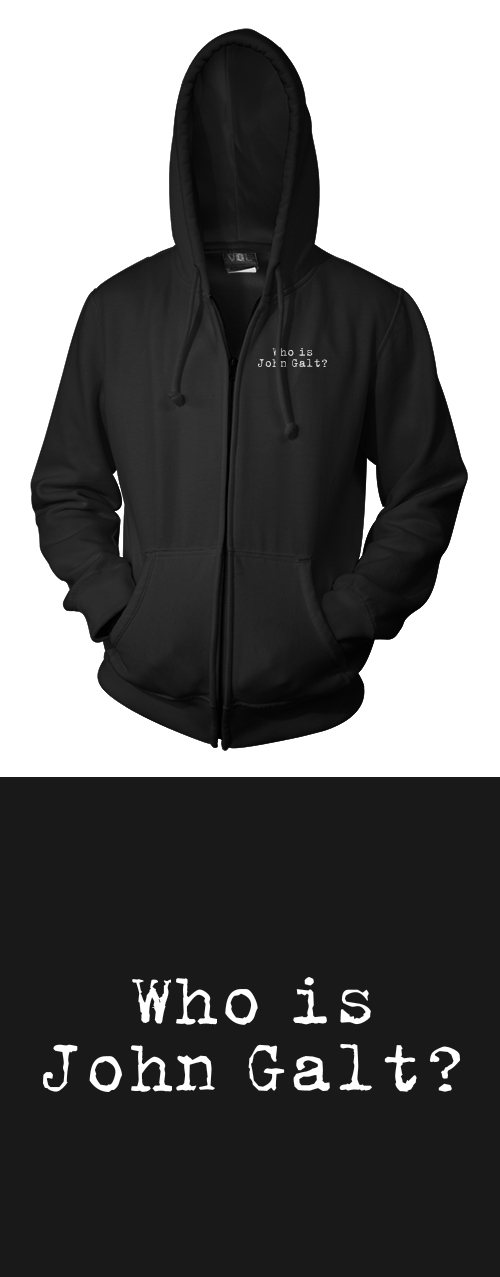Who is John Galt? (2-line Typewriter) - Zippered Hoodie