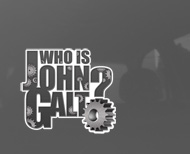 Who is John Galt Metal Multi-Gear Sticker (3.8" wide)
