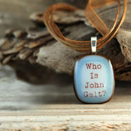 Who is John Galt? Fused Glass Necklace