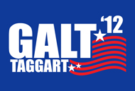 Vote Galt/Taggart '12 Color Sticker (7" wide)