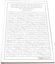 John Galt's "I Swear" Quote Stationery Notepad (8.5" x 5.5", 50 pages)