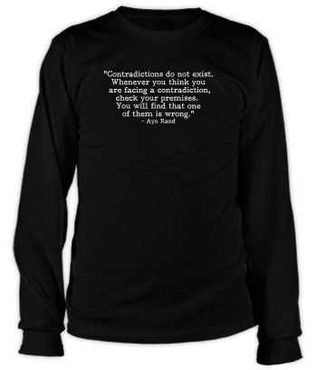 Ayn Rand - Contradictions (Quote) - Long Sleeve Tee