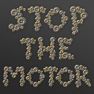 Stop The Motor Gears Sticker (4" wide)