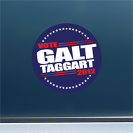 Vote Galt/Taggart 2012 - Red, White & Blue Sticker (3" diameter)