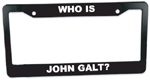 Who is John Galt? Plastic License Plate Frame