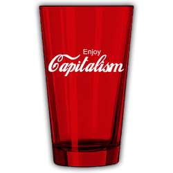 Enjoy Capitalism - Translucent Red Pint Glass