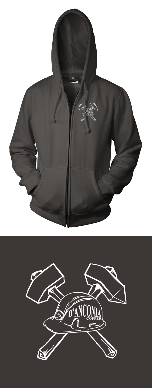 d'Anconia Copper (Hard Hat) - Zippered Hoodie