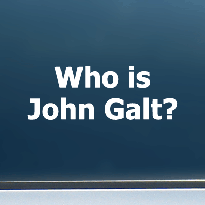 Who is John Galt? (Plain Text) - Vinyl Decal/Sticker (5" wide)