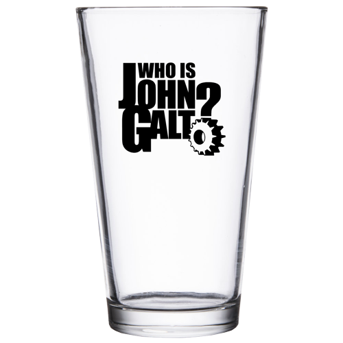 Who is John Galt? (Gear) Clear Pint Glass - LAST ONE