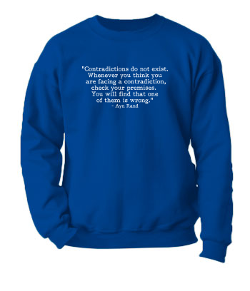 Ayn Rand - Contradictions (Quote) - Crewneck Sweatshirt