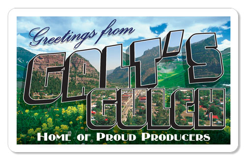 Greetings From Galt's Gulch (Postcard) - Indoor Sticker