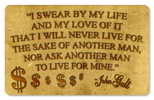 John Galt's Oath (Parchment) - Indoor Sticker