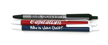 Set of 3 Click Pens: Who is John Galt?, Enjoy Capitalism, and Atlas Shrugged: Now Non-Fiction